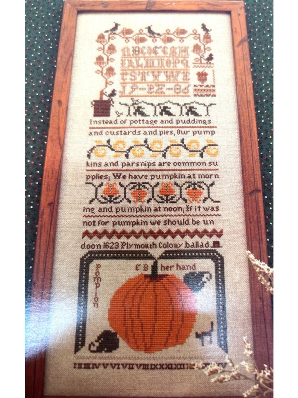 RARE The Pumpkin Sampler Cross Stitch Pattern By Eileen Bennett 1989